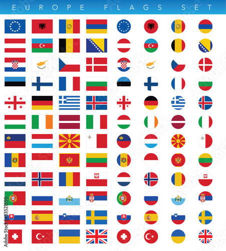 Europe Flags Set