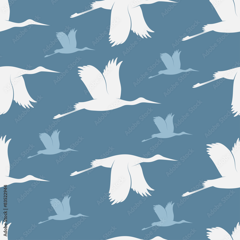 Obraz premium Baby shower stork pattern