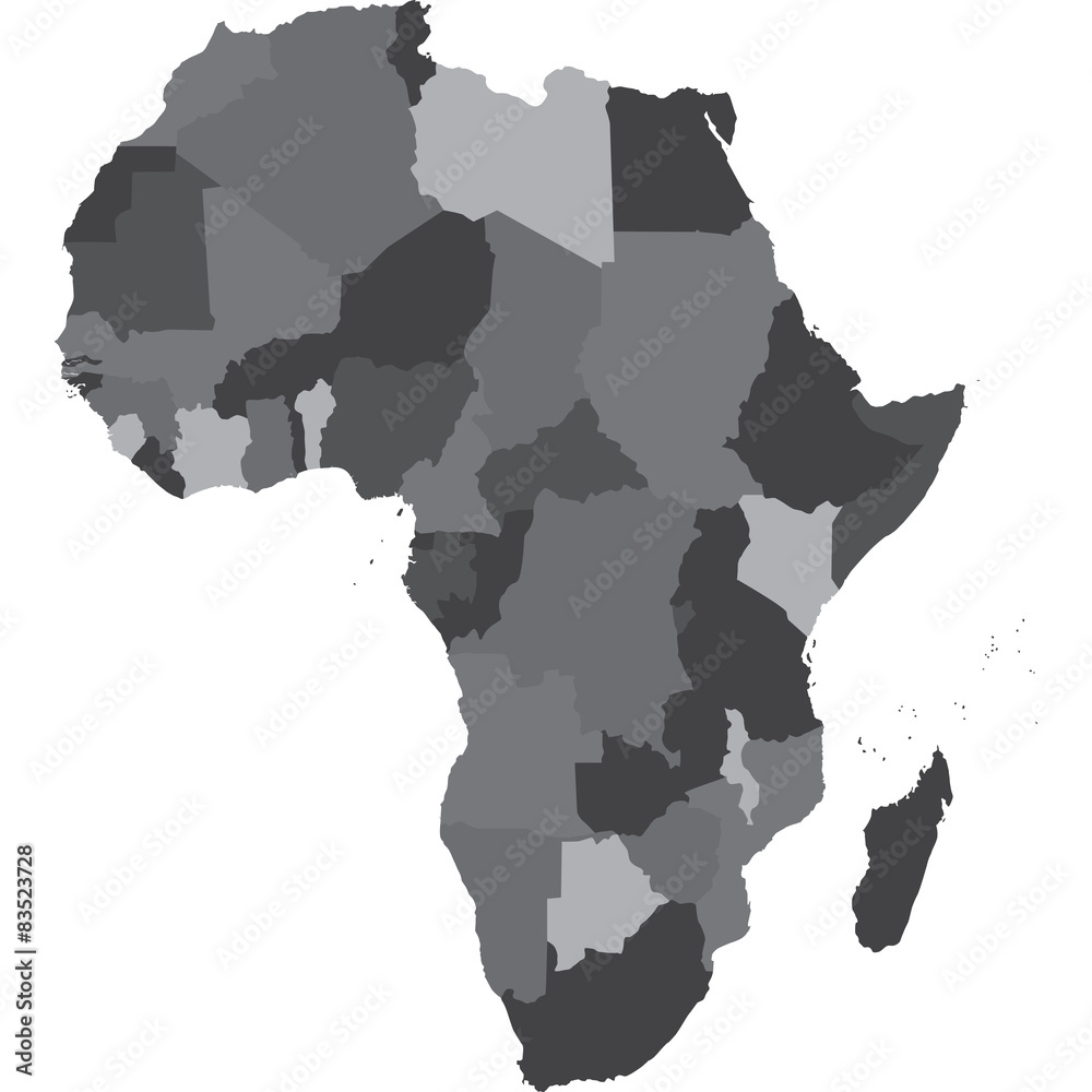 Illustration of African map on white background Illustration of African map on white background