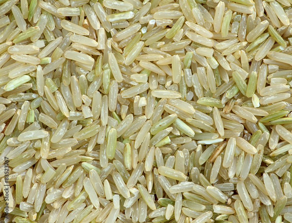 Background of the raw yellow rice grains