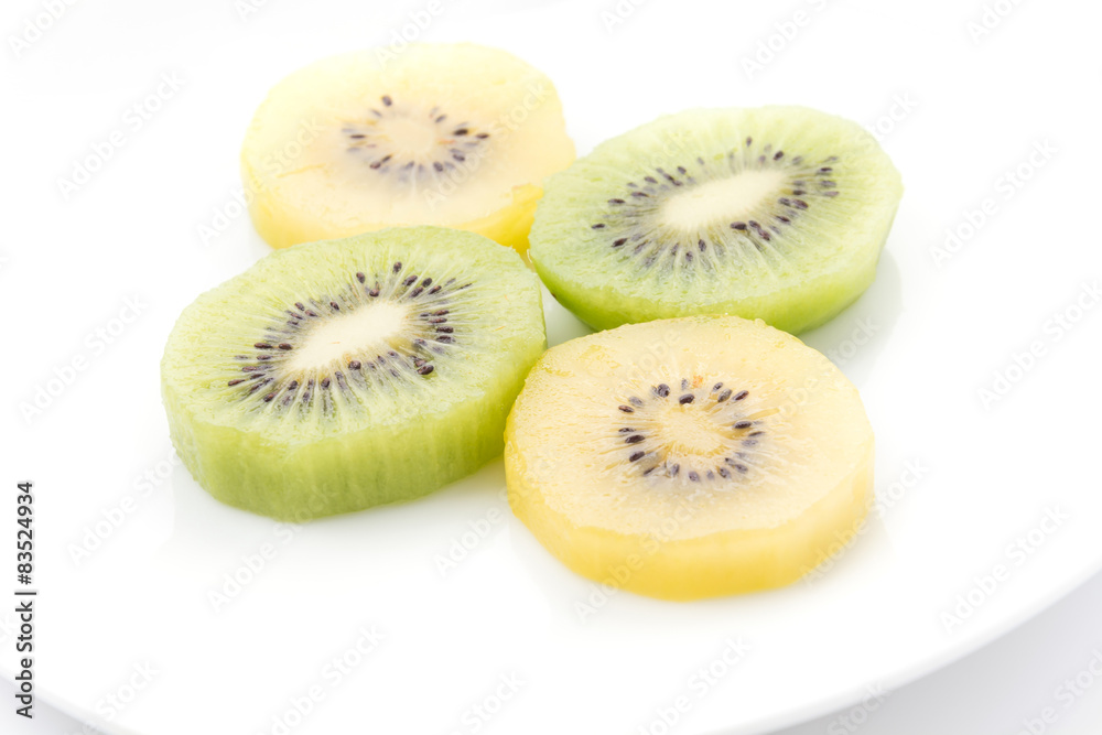 Kiwi and Golden Kiwi fruit isolated on white background Kiwi and Golden Kiwi fruit isolated on white background