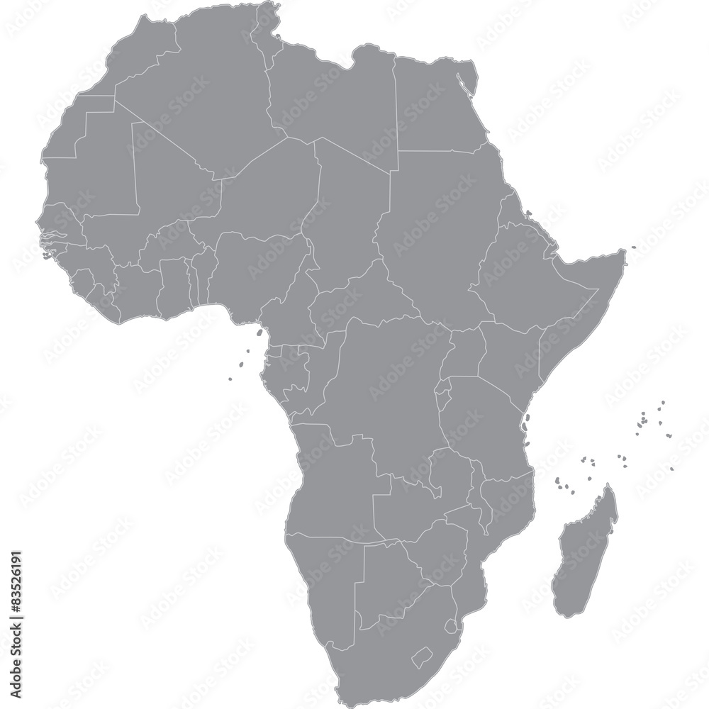 African map on white background