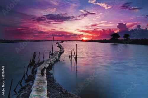 Indonesia, Banten, Tanjung Burung at sunset photo
