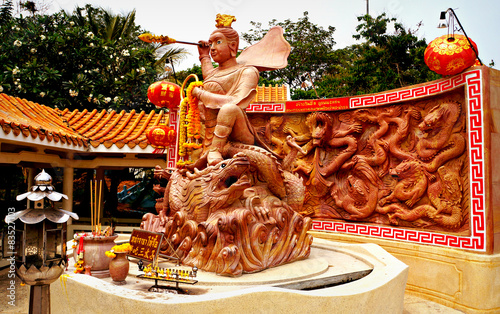 Thailand, Khon Kaen, Bueng Kaen Nakhon, Chinese mythical shrine  photo