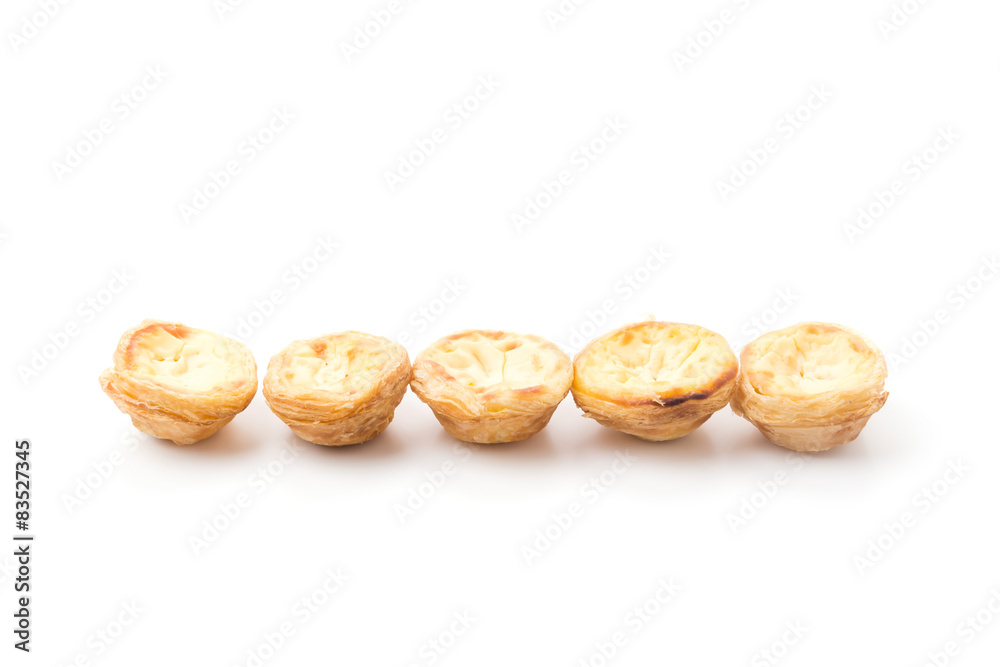egg tart isolated on white background egg tart isolated on white background