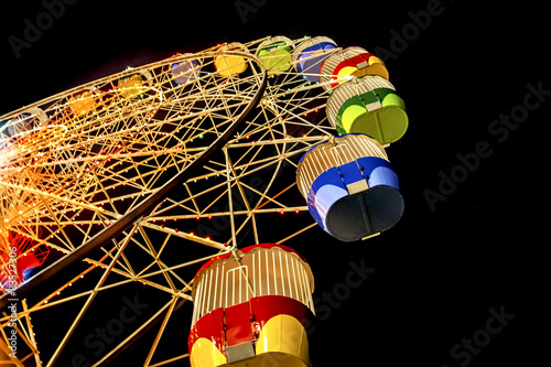 Australia, Sydney, Low angle view of Ferris Wheel At Night in Luna Park