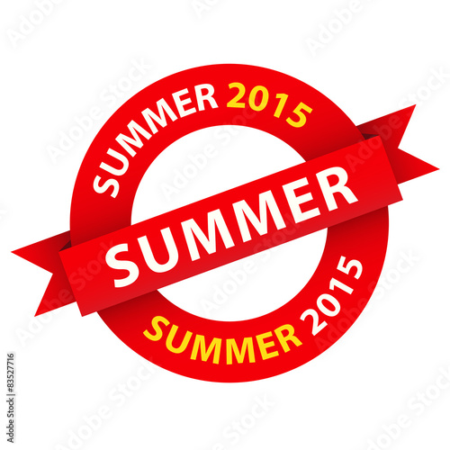SUMMER 2015 Red and Orange Vector Marketing Stamp 