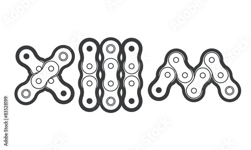 Extreme bicycle chain typography. Mountain or pit bike