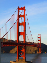 Golden Gate Bridge across Golden Gate Strait to Marin County, San Francisco, California, USA