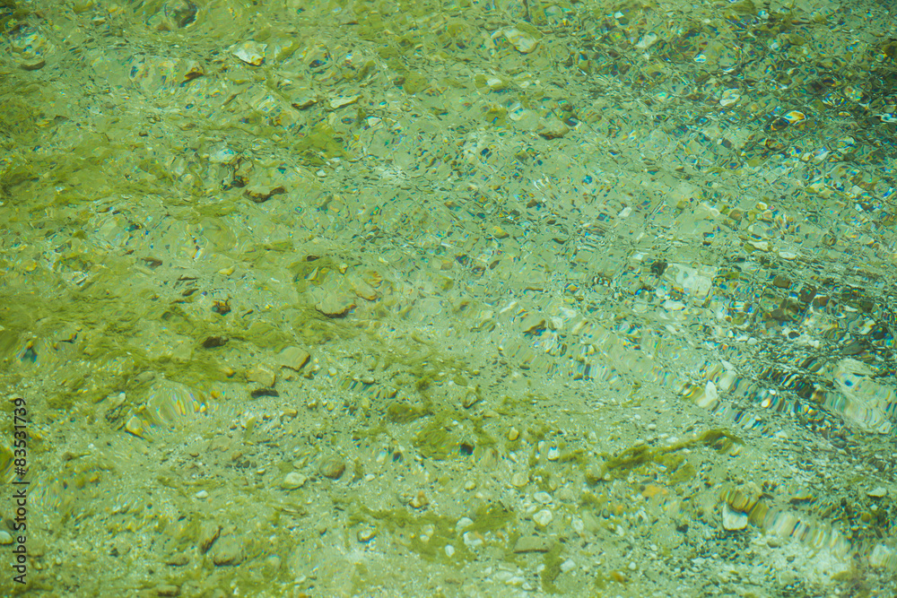 bottom surface of a silicon source under water