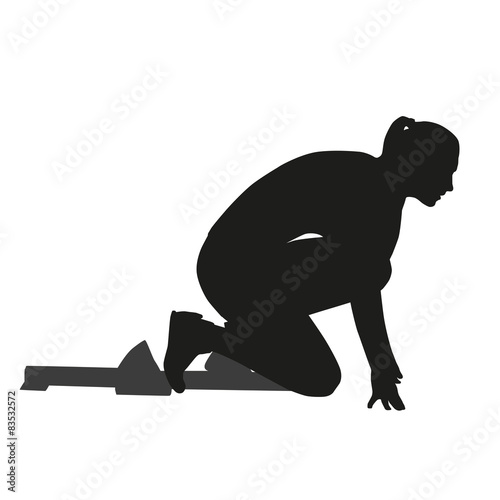 Starting woman vector silhouette