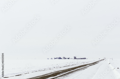 USA, Illinois, Iroquois County, Gilman, Rural winter landscape photo