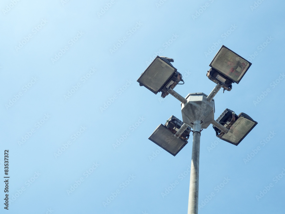 Four solar street lights.