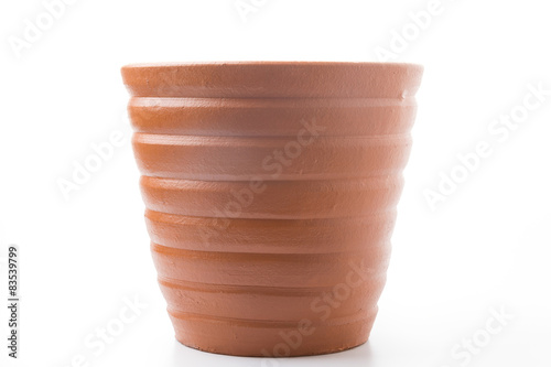 The flowerpot made from baked clay