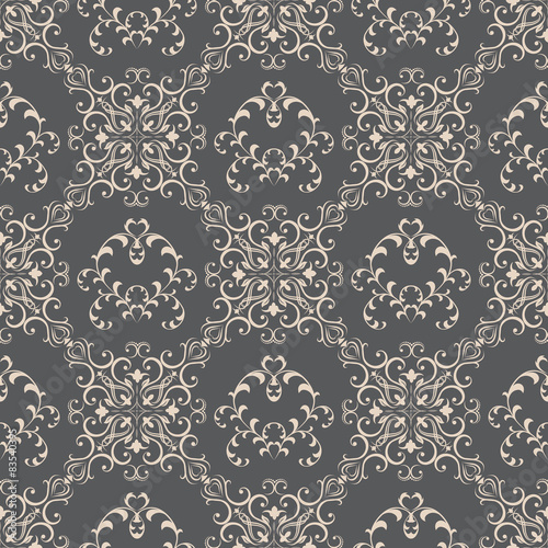 Floral pattern wallpapers in the style of Baroque . Can be used