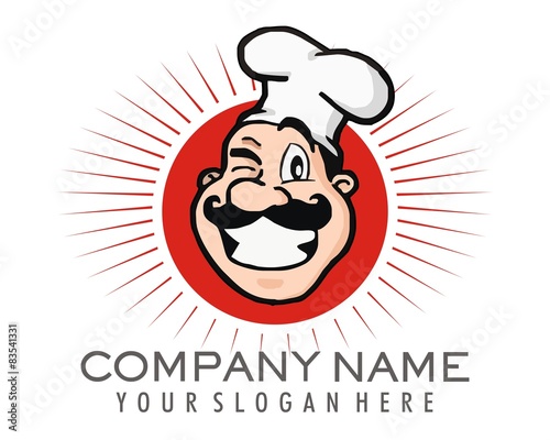 chef mustache character image vector