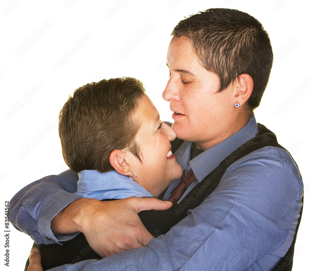 Happy Same Sex Couple Hugging Happy Same Sex Couple Hugging