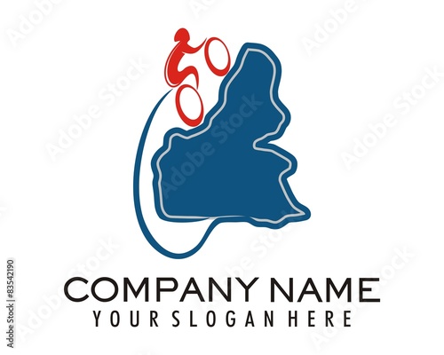 downhill silhouette logo image vector