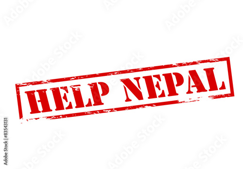Rubber stamp with text help Nepal inside, vector illustration