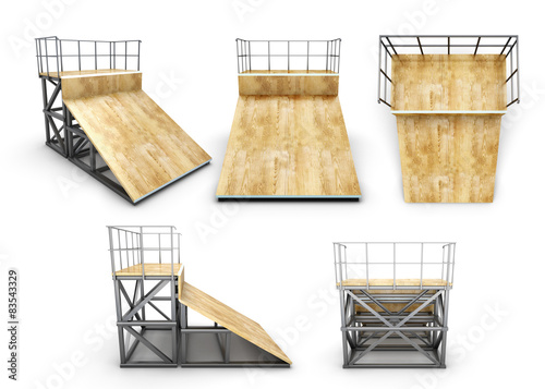 Element skate park half-ramp with different angles photo