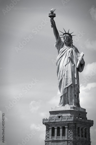 Statue of Liberty. Black and white.