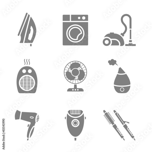 Set of home appliances and electronics icons