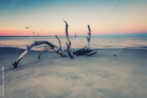 Morris Island Lighthouse at sunset © Nickolay Khoroshkov