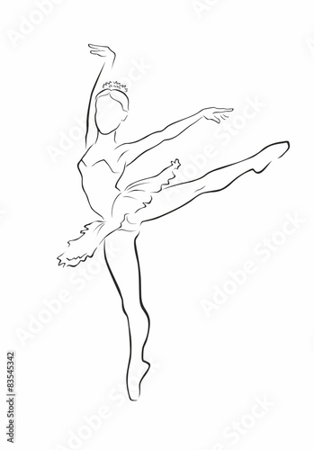 Ballerina. Dancer silhouette. Vector illustration