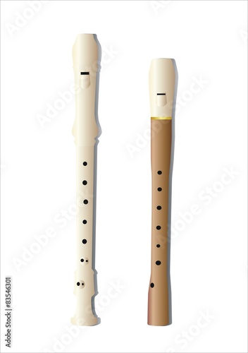 dos flautas, una de madera