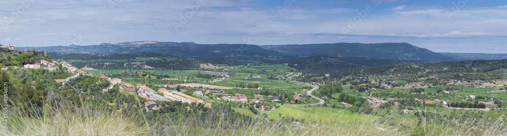 Panorámica de Peñarroya de Tastavins (Teruel, España).