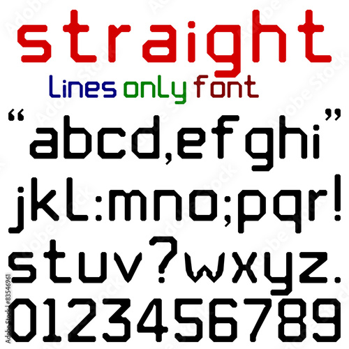 Straight lines only lower case font
