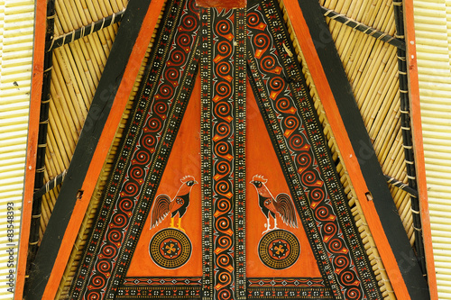 Decorated facade of the traditional house in the Tana Toraja