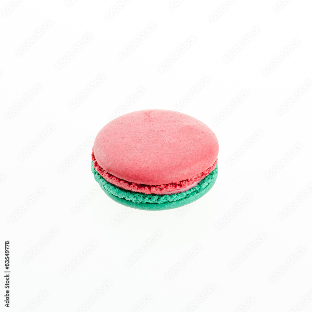 red and green macaron on white background red and green macaron on white background