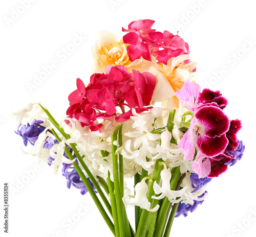 Fototapeta Naklejka Na Ścianę i Meble -  Beautiful bouquet of bright flowers isolated on white