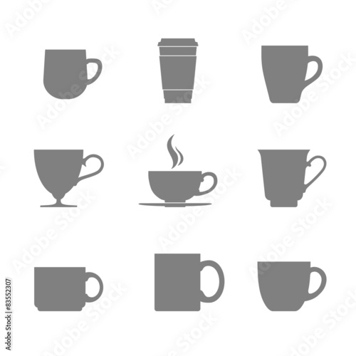 Vector tea cup icon set