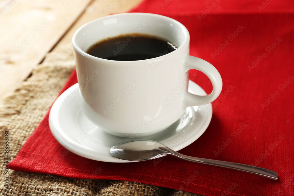 Cup of coffee on table, closeup Cup of coffee on table, closeup