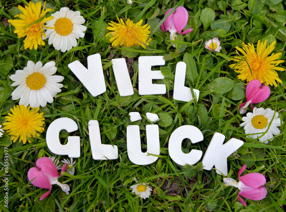Viel Glück Text StockFoto Adobe Stock