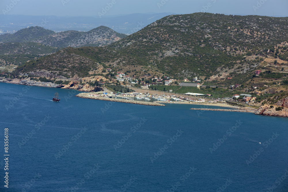 Alanya - the panoramic view of the coast from the castle hill