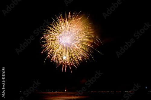 fireworks reflecting in the water In Forte dei Marmi