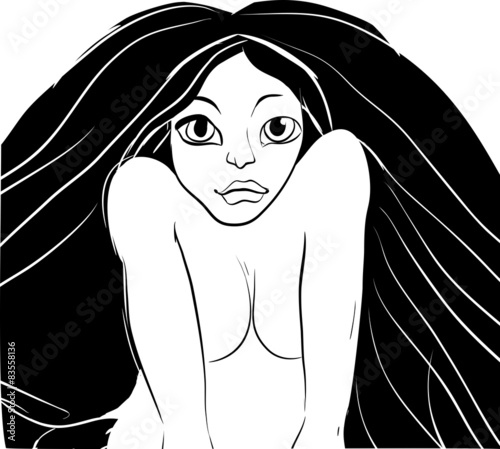 Beautiful girl with long hair