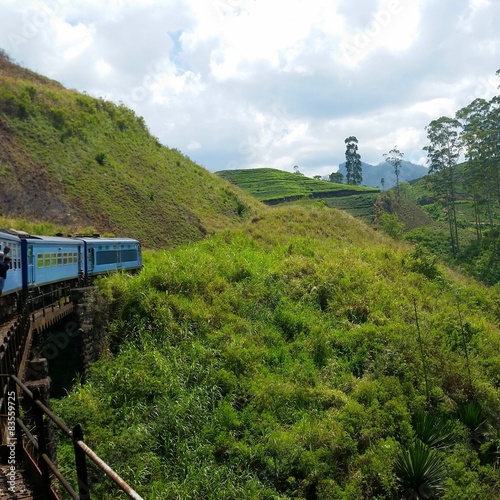 Train in the mountains, Sri Lanka photo