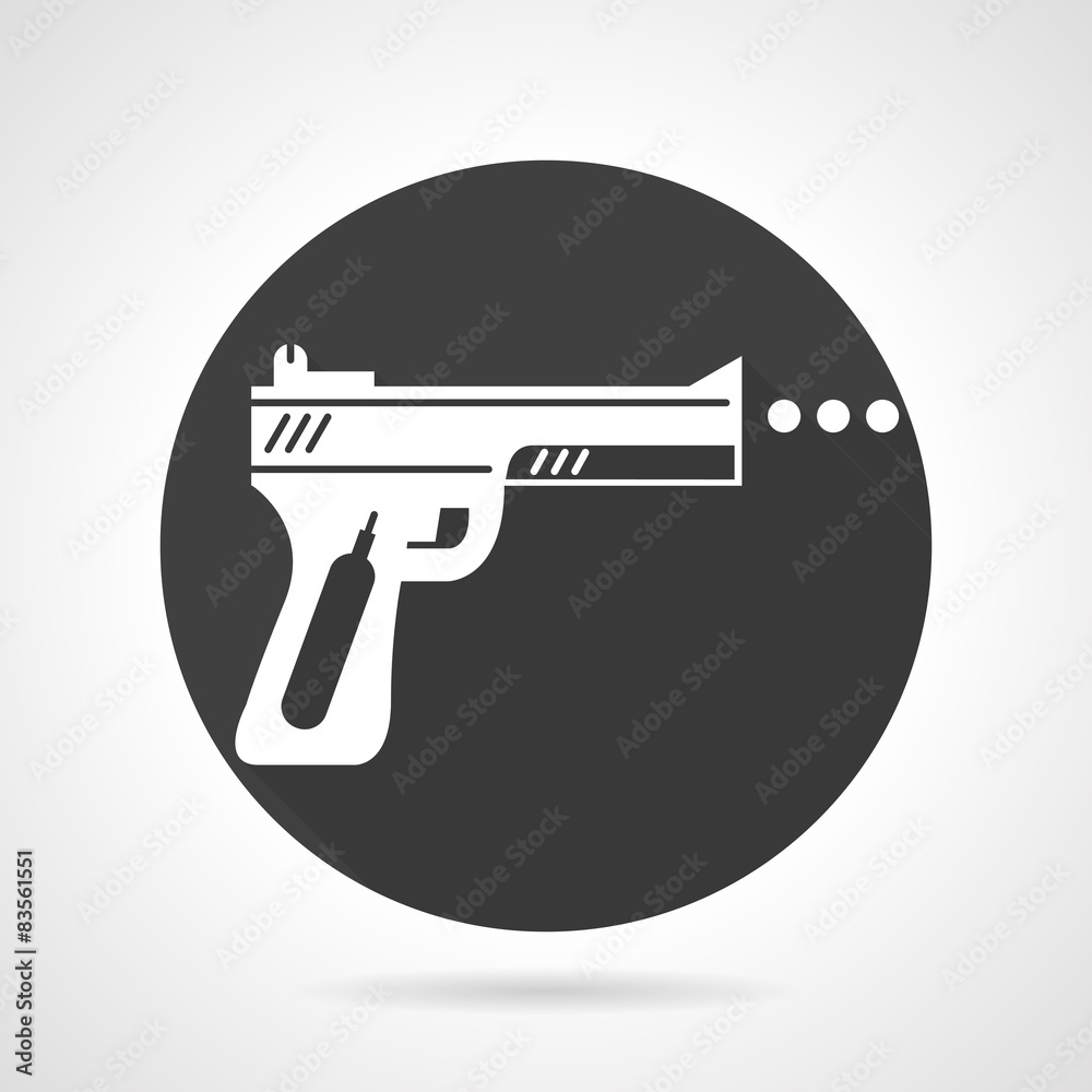 Airgun black round vector icon