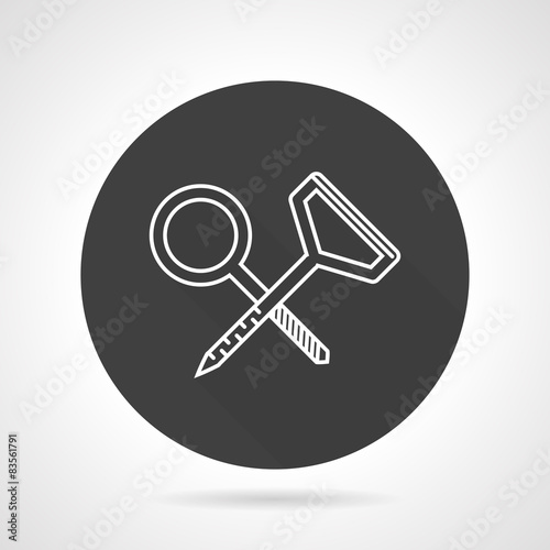 Climbing hooks black round vector icon