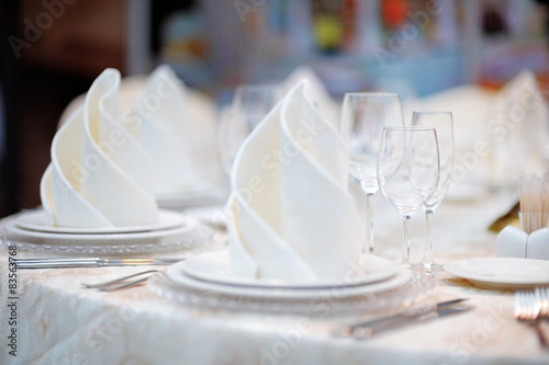 Table set for reception