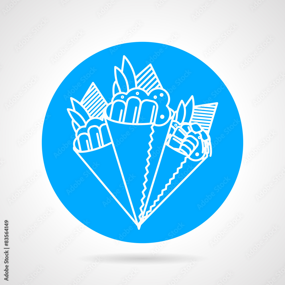 Obraz premium Temaki sushi blue vector icon