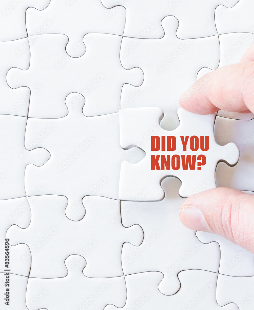Missing jigsaw puzzle piece with words DID YOU KNOW