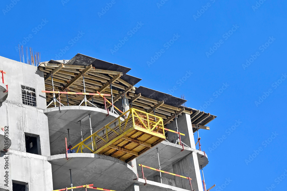 Fototapeta premium Monolithic building construction site work from concrete