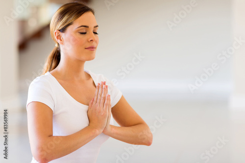 woman doing yoga meditation