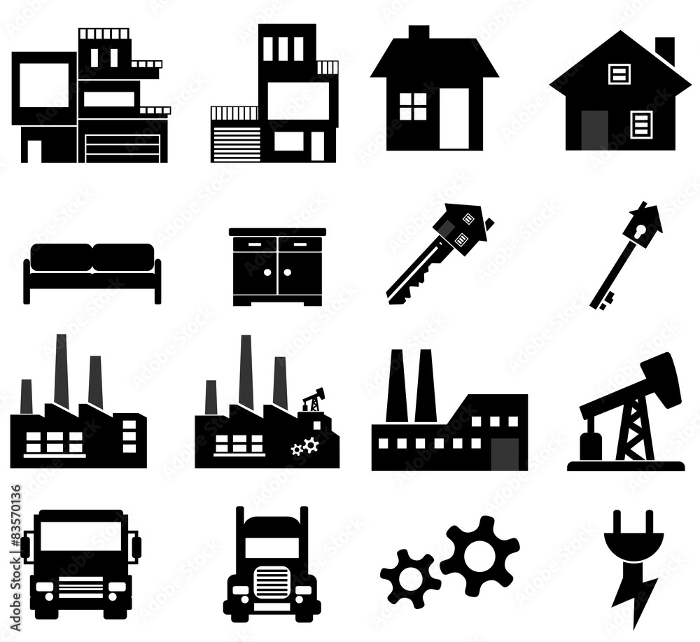 Maison et industrie en 16 icônes
