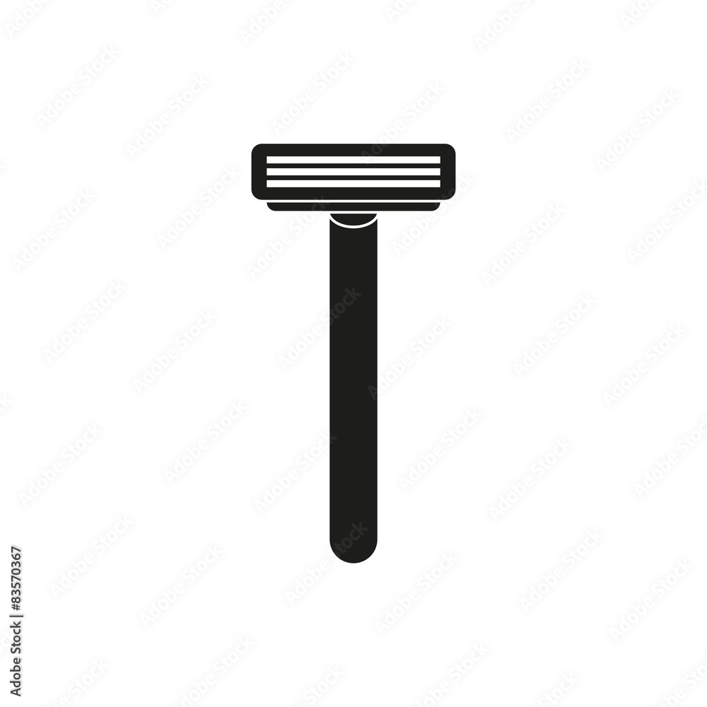 The shaving razor icon. Shaver symbol. Flat